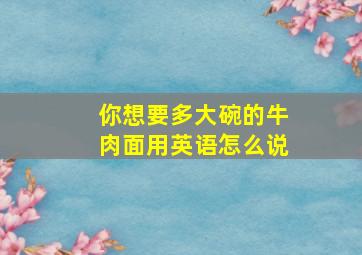 你想要多大碗的牛肉面用英语怎么说