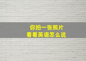 你拍一张照片看看英语怎么说