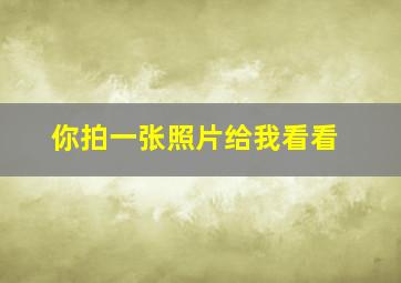 你拍一张照片给我看看