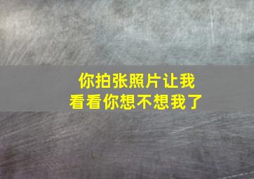 你拍张照片让我看看你想不想我了