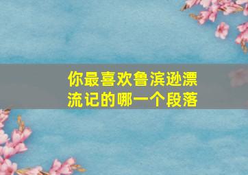 你最喜欢鲁滨逊漂流记的哪一个段落