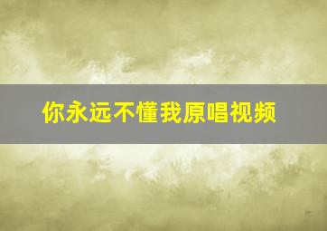 你永远不懂我原唱视频