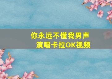 你永远不懂我男声演唱卡拉OK视频