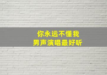 你永远不懂我男声演唱最好听