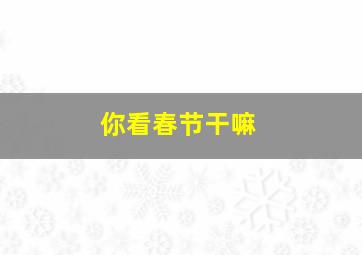 你看春节干嘛