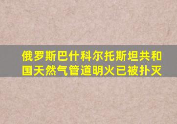 俄罗斯巴什科尔托斯坦共和国天然气管道明火已被扑灭