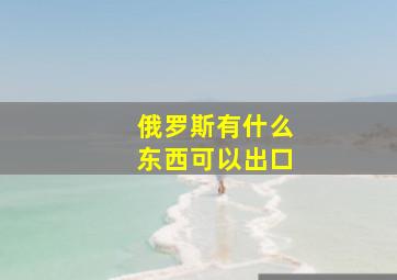 俄罗斯有什么东西可以出口