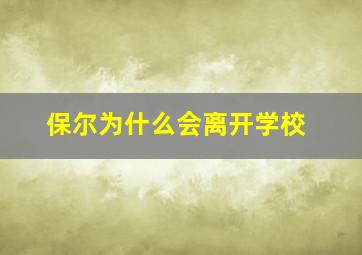 保尔为什么会离开学校