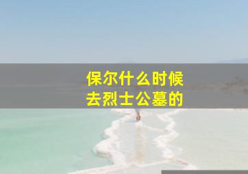 保尔什么时候去烈士公墓的