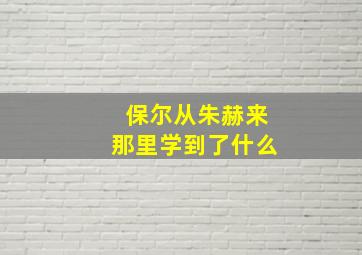 保尔从朱赫来那里学到了什么