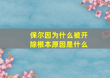 保尔因为什么被开除根本原因是什么