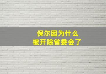 保尔因为什么被开除省委会了