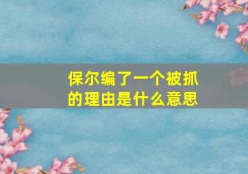 保尔编了一个被抓的理由是什么意思