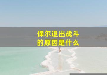 保尔退出战斗的原因是什么