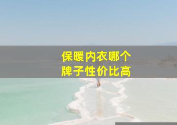 保暖内衣哪个牌子性价比高