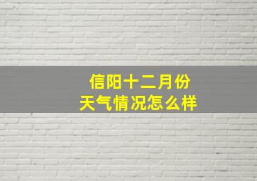 信阳十二月份天气情况怎么样