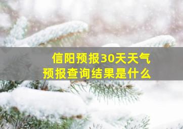 信阳预报30天天气预报查询结果是什么