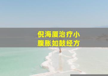 倪海厦治疗小腹胀如鼓经方