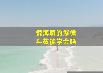 倪海厦的紫微斗数能学会吗