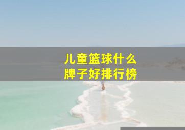 儿童篮球什么牌子好排行榜