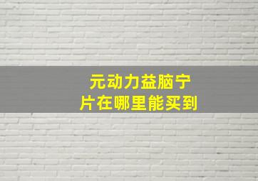 元动力益脑宁片在哪里能买到