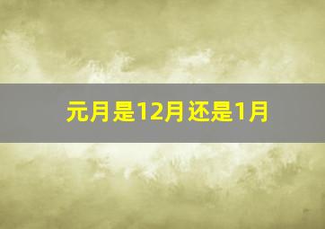 元月是12月还是1月