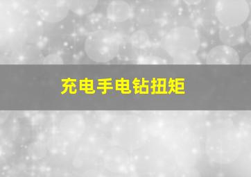 充电手电钻扭矩