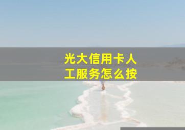 光大信用卡人工服务怎么按