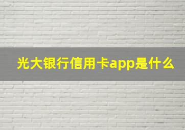 光大银行信用卡app是什么