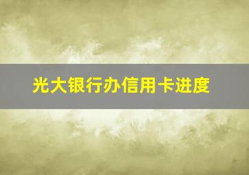 光大银行办信用卡进度