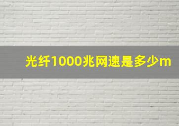 光纤1000兆网速是多少m