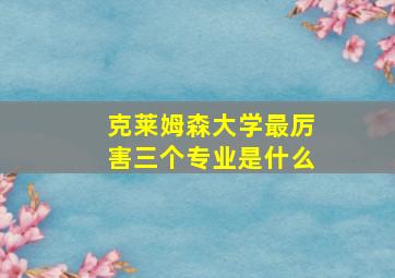 克莱姆森大学最厉害三个专业是什么