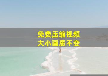 免费压缩视频大小画质不变