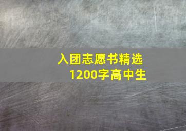 入团志愿书精选1200字高中生