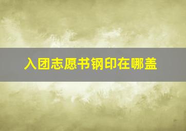 入团志愿书钢印在哪盖