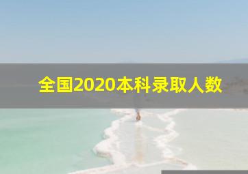 全国2020本科录取人数