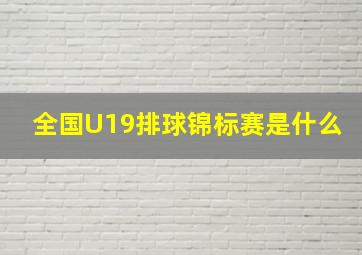 全国U19排球锦标赛是什么