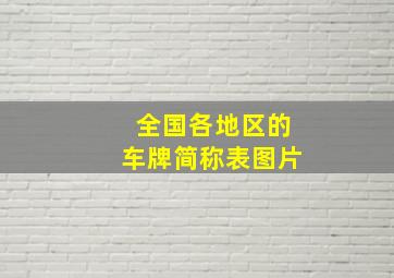 全国各地区的车牌简称表图片