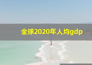 全球2020年人均gdp