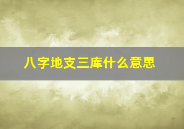 八字地支三库什么意思