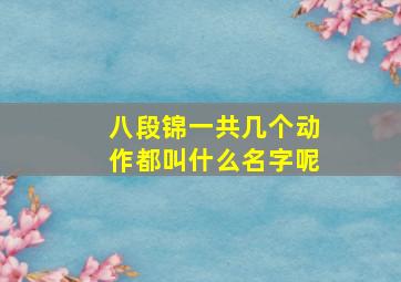 八段锦一共几个动作都叫什么名字呢