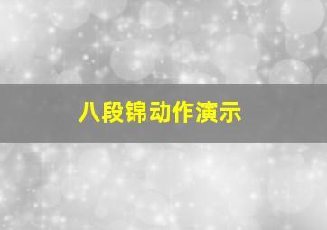 八段锦动作演示