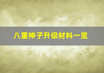 八重神子升级材料一览