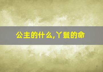 公主的什么,丫鬟的命