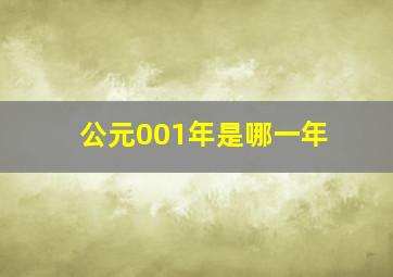 公元001年是哪一年