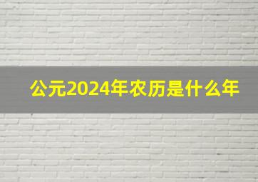 公元2024年农历是什么年