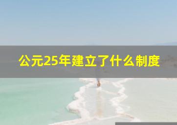 公元25年建立了什么制度