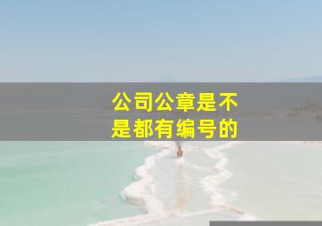 公司公章是不是都有编号的