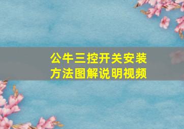 公牛三控开关安装方法图解说明视频