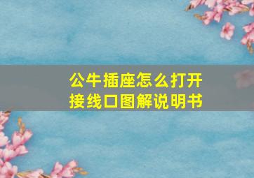 公牛插座怎么打开接线口图解说明书